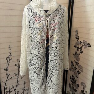 Custom Made Lace Hooded Duster Cover-Up One of a Kind
